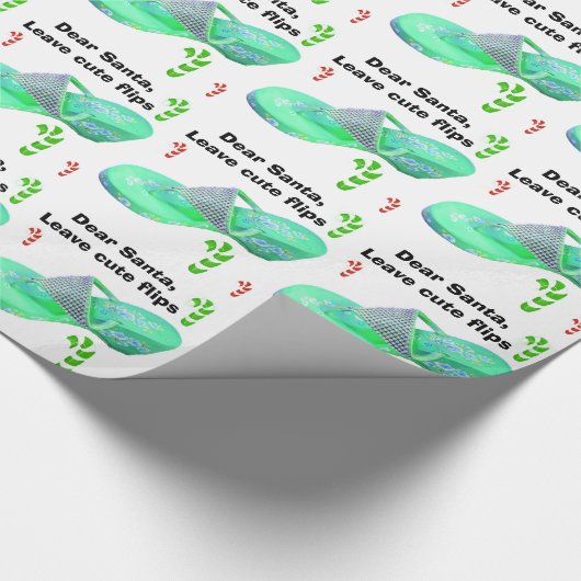 ビーチの双安定回路のサンダルのクリスマス ラッピングペーパー (角)