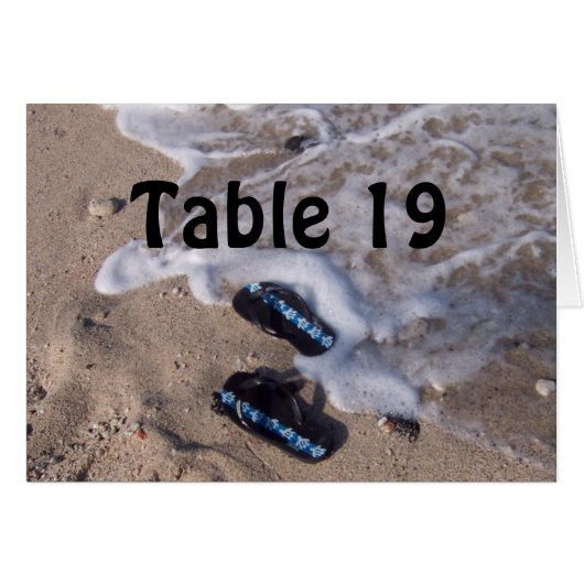 ビーチの双安定回路のサンダルのテーブル数カード (正面横)