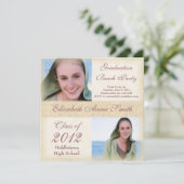 ビーチの吹きさらしのグランジのの卒業パーティー 招待状 (スタンド正面)