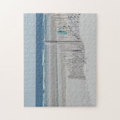 ビーチの塀のビーチサンダル ジグソーパズル (縦)