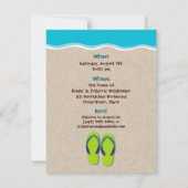 ビーチの夏のパーティの招待状のビーチサンダル 招待状 (裏面)