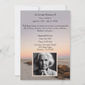 ビーチの夕日の思い出に追悼記念碑 招待状 (正面)