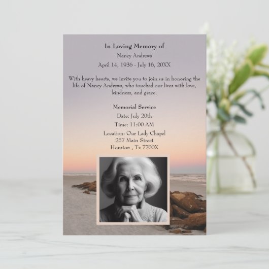 ビーチの夕日の思い出に追悼記念碑 招待状 (スタンド正面)