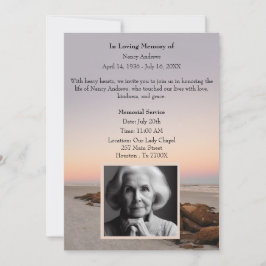 ビーチの夕日の思い出に追悼記念碑 招待状