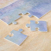 ビーチの夕日の水の絵画色 ジグソーパズル (側面)