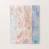 ビーチの夕日の水の絵画色 ジグソーパズル (縦)