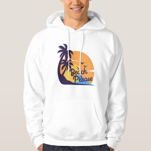 ビーチの夕日ビブス | 夏のトロピカルTシャツ パーカ (正面)