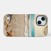 ビーチの夕日モノグラム iPhone 15ケース (裏面横)