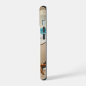 ビーチの夕日モノグラム iPhone 15ケース (左側面)