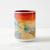 ビーチの夕日風景アート マグカップ (中央)