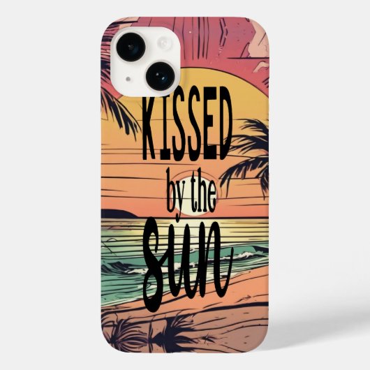 ビーチの夕日、太陽のキス Case-Mate iPhoneケース (裏面)