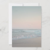 ビーチの夕焼け,ストリングライトのスクリプト受付 招待状 (裏面)