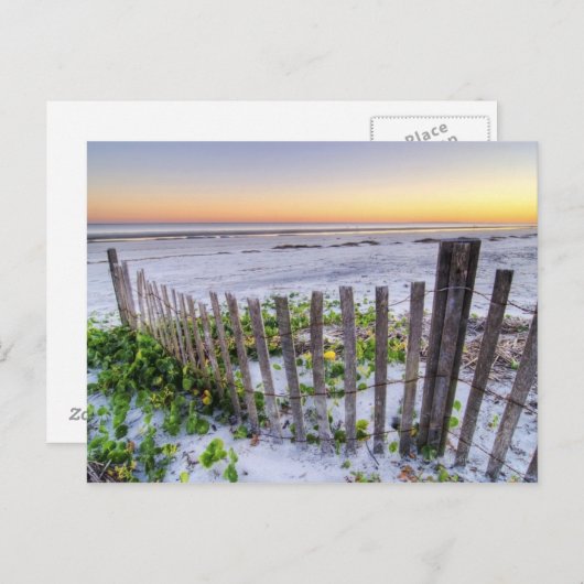 ビーチの夕焼け ポストカード (正面/裏面)