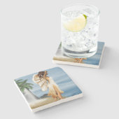 ビーチの天使 ストーンコースター (横)