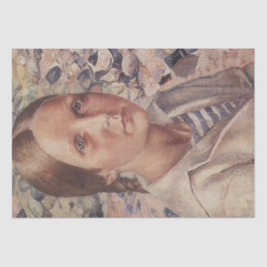 ビーチの女の子(by Petrov-Vodkin) 薄葉紙 (正面)