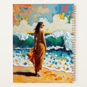 ビーチの女性の抽象的な海岸アート オーダーメイド プランナー手帳 (裏面)