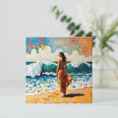 ビーチの女性 アブストラクト シーサイド アート (スタンド正面)