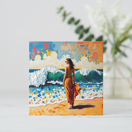 ビーチの女性 アブストラクト シーサイド アート (スタンド正面)
