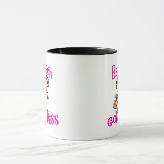 ビーチの女神のTシャツおよびギフト マグカップ (中央)