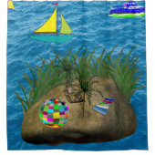 ビーチの子どもたち シャワーカーテン (正面)