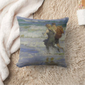 ビーチの子供たち(Edward Henry Potthast) クッション (ブランケット)