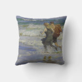 ビーチの子供たち(Edward Henry Potthast) クッション (裏面)