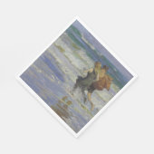 ビーチの子供たち(Edward Henry Potthast) スタンダードランチョンナプキン (角)