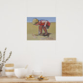 ビーチの子供の男の子の砂の中にシェルをフィディング ポスター (キッチン)