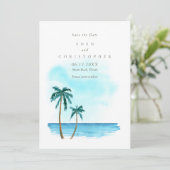 ビーチの宛先結婚写真 セーブザデート (スタンド正面)