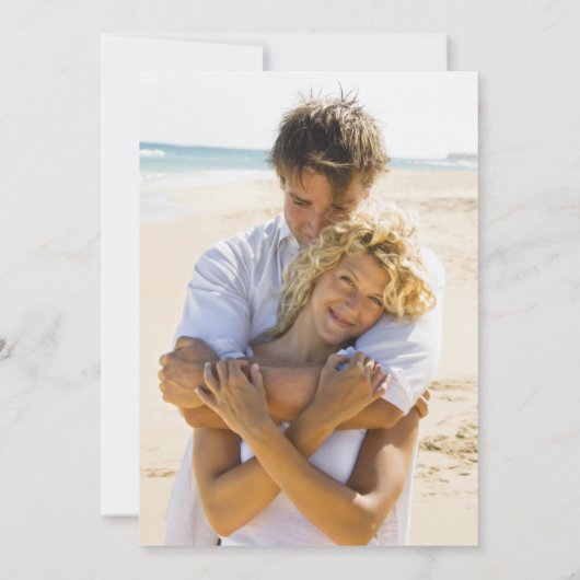 ビーチの宛先結婚写真 セーブザデート (裏面)