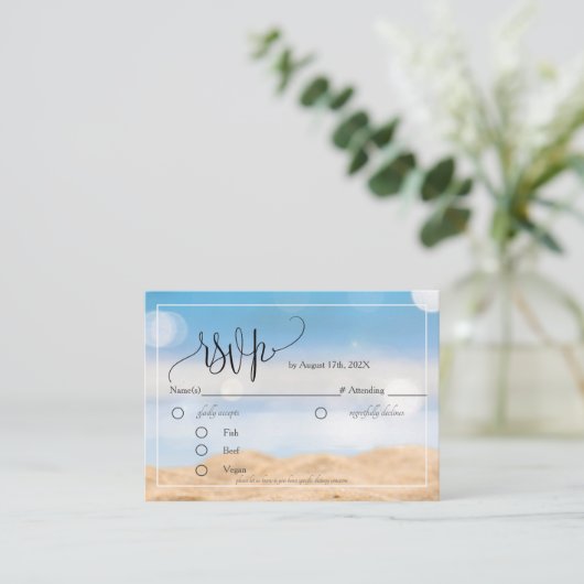 ビーチの宛先RSVPカードエンクロージャカード エンクロージャーカード (スタンド正面)