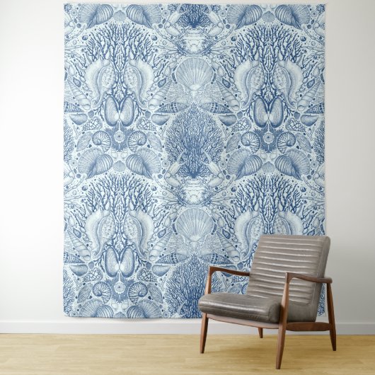 ビーチの宝を青で タペストリー (インサイチュ)