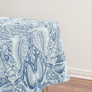 ビーチの宝を青で テーブルクロス