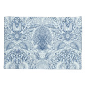 ビーチの宝を青で 枕カバー (裏面-左)