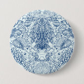 ビーチの宝を青で 缶バッジ (正面)