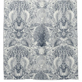 ビーチの宝物，貝殻，カニ，サンゴと海 シャワーカーテン (正面)