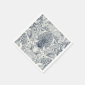 ビーチの宝物，貝殻，カニ，サンゴと海 スタンダードカクテルナプキン (角)