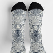 ビーチの宝物，貝殻，カニ，サンゴと海 ソックス (上部)