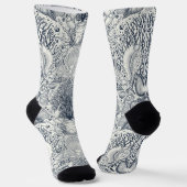 ビーチの宝物，貝殻，カニ，サンゴと海 ソックス (傾斜あり)