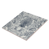 ビーチの宝物，貝殻，カニ，サンゴと海 タイル (側面)