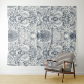 ビーチの宝物，貝殻，カニ，サンゴと海 タペストリー (インサイチュ(横))