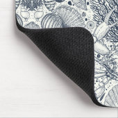 ビーチの宝物，貝殻，カニ，サンゴと海 マウスパッド (コーナー)