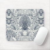 ビーチの宝物，貝殻，カニ，サンゴと海 マウスパッド (マウス)