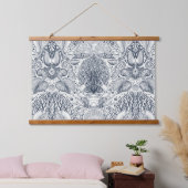 ビーチの宝物，貝殻，カニ，サンゴと海 吊り下げ型タペストリー (寝室)