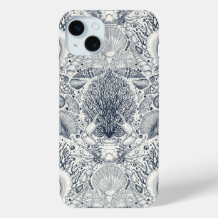 ビーチの宝物,貝殻,カニ,サンゴと海 iPhone 15 MINIケース