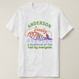 ビーチの家族会の魚おもしろいな|の名前をカスタムする Tシャツ