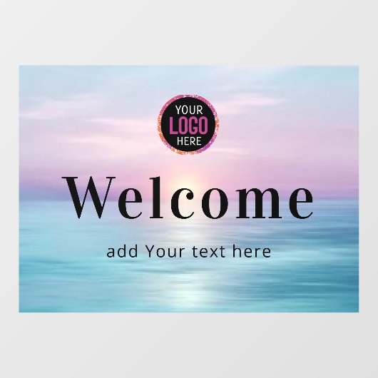 ビーチの小さなビジネス ウィンドウサイン (シート)