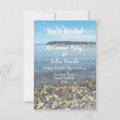 ビーチの小石の写真の退職パーティー 招待状 (正面)
