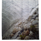 ビーチの小石 シャワーカーテン (正面)