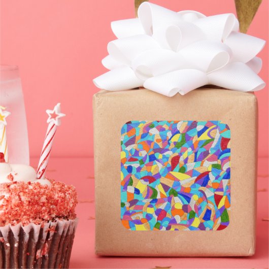 ビーチの小石 スクエアシール (パーティー)